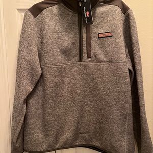Vineyard Vines  Sweater Fleece Quarter Zip Grey Heather